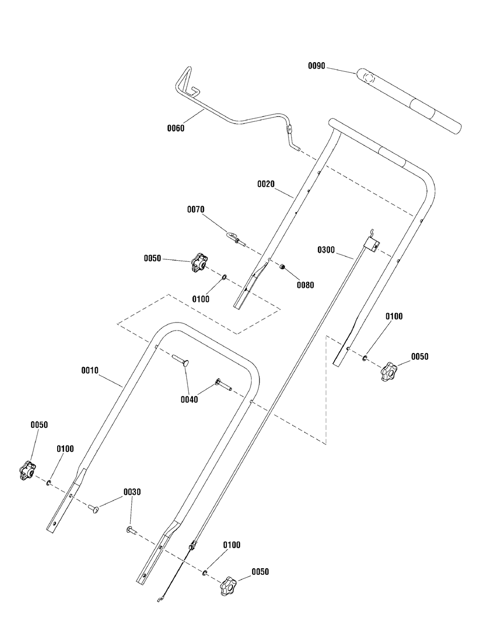 Handles Group (881747) Diagram and Parts List for 881731-00-CE19550FC 2012 Briggs and Stratton Lawn Mower